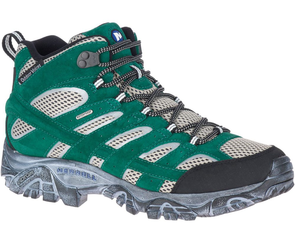 Kozaki Merrell Męskie Zielone - Moab 2 Mid Waterproof X Outdoor Voices - 389456-KZR